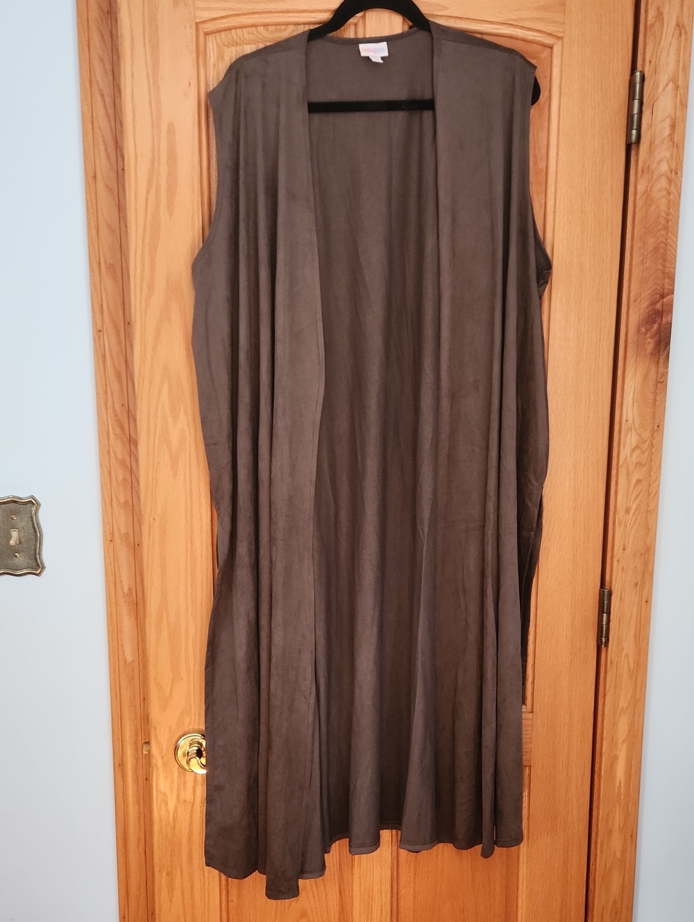 LuLaRoe Sleeveless Joy Drape Vest - Brown Suede Like 2XL